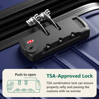 HAIMULI 24 Inches Hardside Carry On Luggage, Lightweight ABS+PC Hard Case Suitcase With 360° Rotating Silent Wheel, With TSA Lock, Airline Approved Luggage, Black