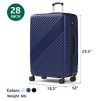 HAIMULI 28 Inches Hardside Carry On Luggage, Lightweight ABS+PC Hard Case Suitcase With 360° Rotating Silent Wheel, With TSA Lock, Airline Approved Luggage, Black