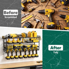 HaiNova Power Tool Organizer Wall Mount, 4 Layer Heavy Duty Loads 400 lbs, with 8 Drill Holder, Large Tool Storage Rack for Workshop/Utility Room