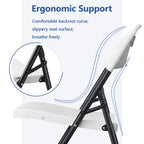 HaiCube 6 Pack Portable Plastic Folding Chair with Back Support, Heavy Duty Steel Frame, Indoor Outdoor for Party Wedding Office Patio, White