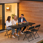 HaiNova 6ft Folding Table, Portable Camping Table with Handle, Durable and Anti-fouling Picnic Table Suitable for Party, Camping and Picnic, Black