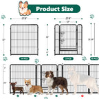 16 Panels Metal Dog Playpen, 32" Height Dog Fence Exercise Pen with Doors for Large Medium Small Dogs Rabbits Cats, Foldable Pet Puppy Playpen for Indoor & Outdoor Yard