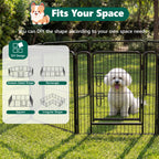 16 Panels Metal Dog Playpen, 32" Height Dog Fence Exercise Pen with Doors for Large Medium Small Dogs Rabbits Cats, Foldable Pet Puppy Playpen for Indoor & Outdoor Yard
