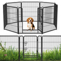 8 Panels Metal Dog Playpen, 32" Height Dog Fence Exercise Pen with Doors for Large Medium Small Dogs Rabbits Cats, Foldable Pet Puppy Playpen for Indoor & Outdoor Yard