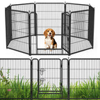8 Panels Metal Dog Playpen, 32" Height Dog Fence Exercise Pen with Doors for Large Medium Small Dogs Rabbits Cats, Foldable Pet Puppy Playpen for Indoor & Outdoor Yard