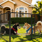 8 Panels Metal Dog Playpen, 32" Height Dog Fence Exercise Pen with Doors for Large Medium Small Dogs Rabbits Cats, Foldable Pet Puppy Playpen for Indoor & Outdoor Yard