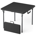 HAIMULI 36" Square Folding Table with Handle, 400lbs Weight Capacity Foldable Table with HDPE Tabletop & Heavy-Duty Steel Legs, Large Portable Picnic Table for Indoor Outdoor, Black