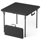 HAIMULI 36" Square Folding Table with Handle, 400lbs Weight Capacity Foldable Table with HDPE Tabletop & Heavy-Duty Steel Legs, Large Portable Picnic Table for Indoor Outdoor, Black