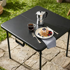 HAIMULI 36" Square Folding Table with Handle, 400lbs Weight Capacity Foldable Table with HDPE Tabletop & Heavy-Duty Steel Legs, Large Portable Picnic Table for Indoor Outdoor, Black