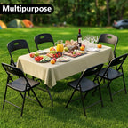 HaiNova 5ft Folding Table, Portable Heavy Duty Picnic Table with Portable Handle, Durable, Suitable for Dinner, Wedding, Camping, Black.