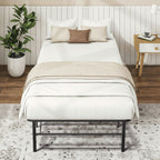 WASUHE 14" Height Twin Bed Frame, Heavy-Duty Foldable Metal Bed Frame with Underbed Storage, No Box Spring Needed - Quiet & Easy to Assemble , Ideal for Bedrooms, Apartment & Dorm Rooms, Black