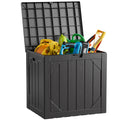 WASUHE 30 Gallon Resin Deck Box Waterproof Small Outdoor Storage Box for Patio Furniture Pool Accessories Indoor Storage for Cushion Garden Tools, UV Resistant, Lockable
