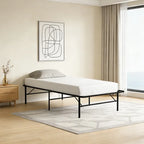 HaiNova Twin Bed Frame Folding Metal Platform Bed Frame with Heavy Duty and Strong Bearing Capacity, 14 Inches High, Black