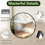 WASUHE 30" Folding TV Tray Table, Height Adjustable Utility Small Folding Table for Sofa, Patio, Camping, Indoor/Outdoor