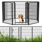 8 Panels Metal Dog Playpen, 40" Height Dog Fence Exercise Pen with Doors for Large Medium Small Dogs Rabbits Cats, Foldable Pet Puppy Playpen for Indoor & Outdoor Yard