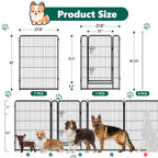 8 Panels Metal Dog Playpen, 40" Height Dog Fence Exercise Pen with Doors for Large Medium Small Dogs Rabbits Cats, Foldable Pet Puppy Playpen for Indoor & Outdoor Yard