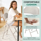HaiNova Fabric Folding Chair 4 Pack, with Fabric Padded Cushion & Back, Metal Frame, Easy to Use and Store for Home, Office, Party, Black