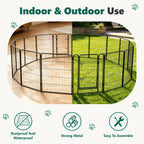 16 Panels Metal Dog Playpen, 40" Height Dog Fence Exercise Pen with Doors for Large Medium Small Dogs Rabbits Cats, Foldable Pet Puppy Playpen for Indoor & Outdoor Yard