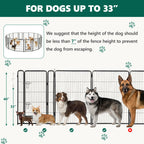 16 Panels Metal Dog Playpen, 40" Height Dog Fence Exercise Pen with Doors for Large Medium Small Dogs Rabbits Cats, Foldable Pet Puppy Playpen for Indoor & Outdoor Yard