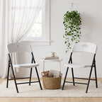 HaiNova 6PCS Black Plastic Folding Chair Set, 400-Pound Portable Waterproof and Wear-Resistant Folding Chair with Steel Frame, Suitable for Parties, Picnics, Weddings and Business.