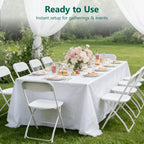 WASUHE 10 Pack White Plastic Folding Chairs, Indoor Outdoor Portable Stackable Commercial Chairs with Non-slip Design, 350lbs Capacity, Indoor Outdoor for Events Wedding Party Office Dining
