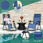 Zero Gravity Chair Set of 2 with Cup Holder & Removable Pillows, Adjustable Reclining Outdoor Patio Folding Chairs, Portable Lounge Chair for Poolside, Lawn, Beach, Camping