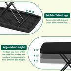 30 Inch Folding Table TV Tray, Portable Adjustable Height, X-shaped Frame Portable Work Table, Utility Foldable Desk for Small Spaces, Laptop & Couch, Camping, Pink