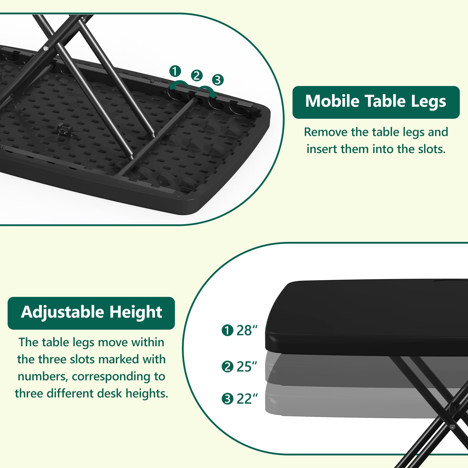 30 Inch Folding Table TV Tray, Portable Adjustable Height, X-shaped Frame Portable Work Table, Utility Foldable Desk for Small Spaces, Laptop & Couch, Camping, Pink