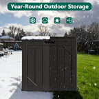 WASUHE 30 Gallon Resin Deck Box Waterproof Small Outdoor Storage Box for Patio Furniture Pool Accessories Indoor Storage for Cushion Garden Tools, UV Resistant, Lockable