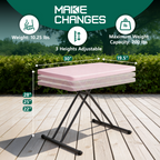 30 Inch Folding Table TV Tray, Portable Adjustable Height, X-shaped Frame Portable Work Table, Utility Foldable Desk for Small Spaces, Laptop & Couch, Camping, Pink