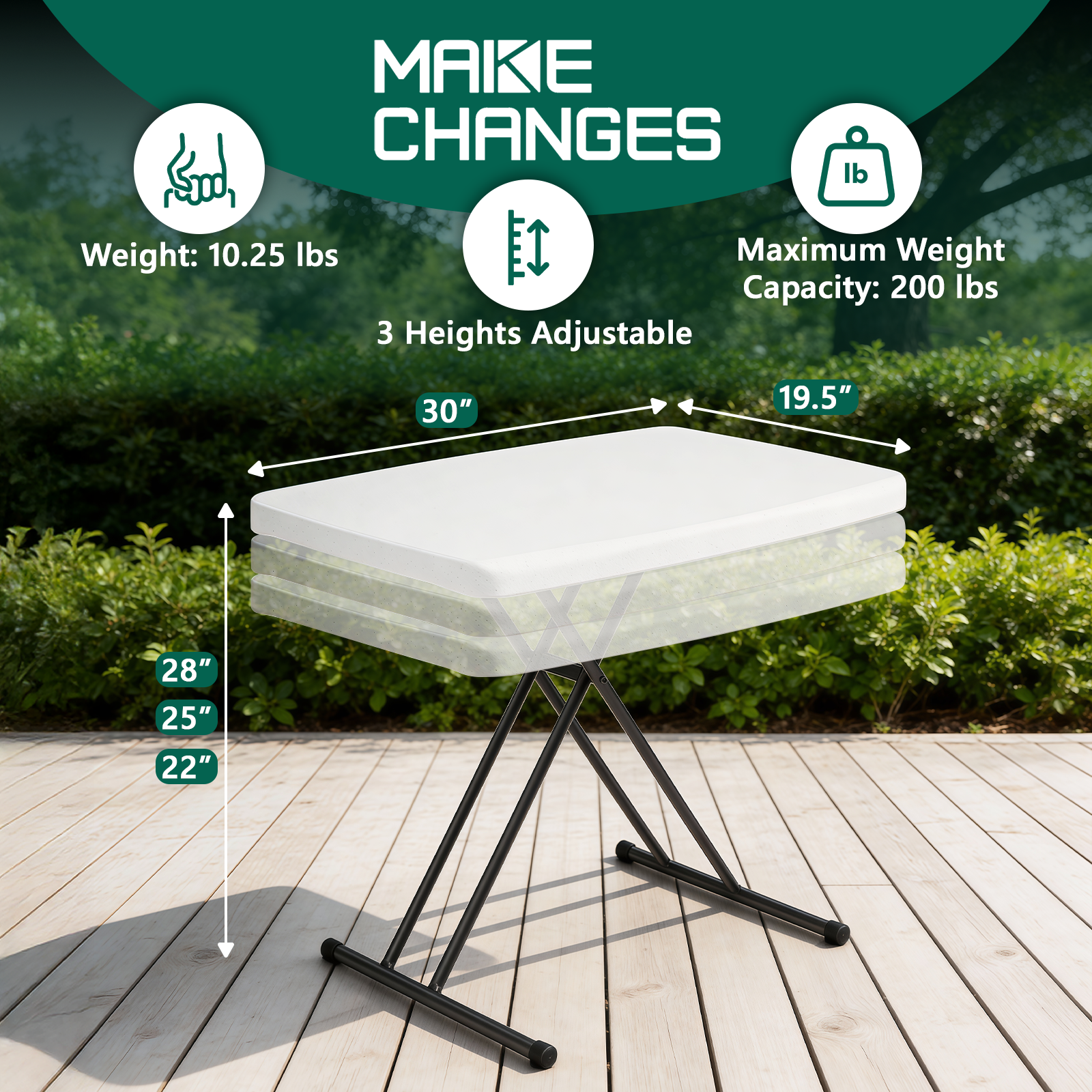30 Inch Folding Table TV Tray, Portable Adjustable Height, X-shaped Frame Portable Work Table, Utility Foldable Desk for Small Spaces, Laptop & Couch, Camping, Pink