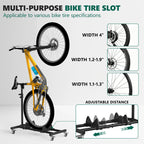 HAIMULI Vertical Bike Stand, Freestanding Space-Saving Bike Rack with Adjustable Height for Wheels Sizes up to 29”, Indoor Bike Storage Rack for Garage & Apartment, Upright Bicycle Floor Holder