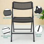 HaiNova 4 Pack Folding Chair, 350 Lb Weight Capacity, Fold chair with Breathable Seat Indoor/Outdoor for Picnic,Races, Parties & Weddings, White
