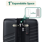 HaiCube 3 Piece Luggage Set (20/24/28 Inch), Lightweight Expandable Suitcases with TSA Lock & 360° Spinner Wheels, Black