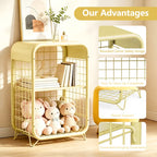 HaiNova 3-Tier Metal Wire Nightstand ,Kids End Table with Anti-Collision Fillet Design ,Sturdy Side Table for Bedroom ,Bathroom ,Living Room & Small Spaces ,Pink