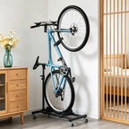 HaiNova Adjustable Height Vertical Bike Stand, Freestanding Bike Rack with Wheels for Garage & Apartment, Safe & Secure, for Wheels Sizes up to 29”