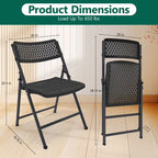 HaiNova 4 Pack Folding Chair, 350 Lb Weight Capacity, Fold chair with Breathable Seat Indoor/Outdoor for Picnic,Races, Parties & Weddings, White