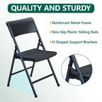 HaiNova 4 Pack Black Folding Heavy Duty Chair with Reinfoced Steel Frame, 400 LB Load Bearing for Indoor/Outdoor, Wedding, Party, Restaurant, Patio