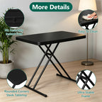 30 Inch Folding Table TV Tray, Portable Adjustable Height, X-shaped Frame Portable Work Table, Utility Foldable Desk for Small Spaces, Laptop & Couch, Camping, Pink