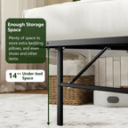 WASUHE 14" Height Twin Bed Frame, Heavy-Duty Foldable Metal Bed Frame with Underbed Storage, No Box Spring Needed - Quiet & Easy to Assemble , Ideal for Bedrooms, Apartment & Dorm Rooms, Black