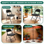 HaiNova 6 Pack Folding Chairs with Comfortable Cushion, Leather Padded Cushion Chair with Stainless Steel Frame for Home and Office, Gatherings, Black