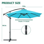 HaiNova 10 ft Offset Patio Umbrella With Base Included ,All-Weather UV Protection Cantilever Umbrella Suitable For Garden, Backyard and Beach, Khaki