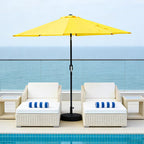 WLLJOY 9FT Outdoor Patio Umbrella Table Market Umbrella with Push Button Tilt/Crank, UV Protection Waterproof Suitable for Garden, Deck, Khaki