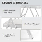 WASUHE 8 Pack Folding Chairs with PU Vinyl Padded Seat & Back, 330 lbs Heavy Duty Metal Frame, Stackable & Easy Storage, Foldable Chairs for Wedding, Party, Office & Events, White