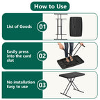 HaiCube Adjustable Height Folding TV Tray Table, Tool-Free Snap-On Setup, Portable Folding Table for Living Room, Camping & Small Spaces, Black