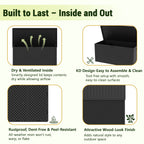 WASUHE 260 Gallon Outdoor Storage Box, Large Resin Deck Boxes Outdoor Waterproof, Deck Storage Box for Patio Furniture Outdoor Cushions, Throw Pillows, Garden Tools and Pool Floats, Black