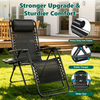 WASUHE Zero Gravity Recliner Chair Set of 2, Foldable Outdoor Lounge Chair with Cup Holder, Adjustable Patio Chair for Beach, Pool, Patio