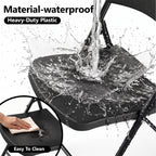 HaiNova 6PCS Black Plastic Folding Chair Set, 400-Pound Portable Waterproof and Wear-Resistant Folding Chair with Steel Frame, Suitable for Parties, Picnics, Weddings and Business.