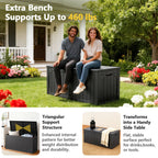 WASUHE 100 Gallon Large Deck Boxes Outdoor Waterproof, Lockable Patio Storage Box for Furniture,Pool Float, Garden Tools, Waterproof Outdoor Storage Cabinet, UV Resistant