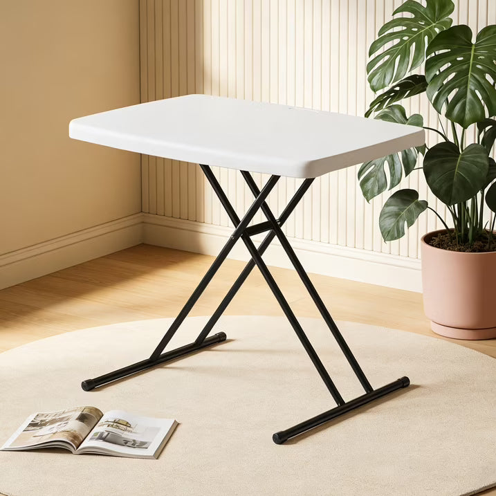 HaiNova Folding TV Tray Table, 30in Height Adjustable TV Tray for Laptop, Heavy Duty Utility Foldable Table for Small Spaces, Pink